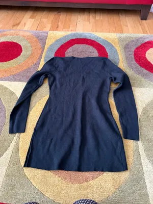Abercrombie & Fitch Black Tight Mini Sweater Dress Long Sleeve Medium Petite thumbnail 5