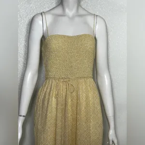 Free People 100%Viscose Little Of Your Love Yellow Floral Jumpsuit Size XS L-20 thumbnail 5