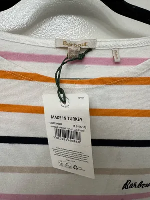 NWT Barbour Hawkins Stripe Cotton Sweater | Long Sleeve Knit Size 10 thumbnail 3