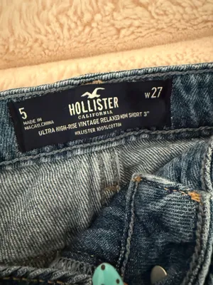 Hollister Medium Blue Denim Frayed Hem Cutoff Shorts‎ thumbnail 3