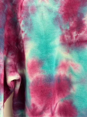 Aviator Nation AV Crewneck Sweatshirt Tie Dye Pullover Pink Blue size small thumbnail 5