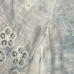 Anthropologie Olivia Embroidered Lace Tie Dye Blouse Womans large Short Sleeve thumbnail 8