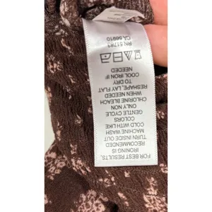 Maurices Boho Floral Blouse Brown Smocked Waist Surplice Neck‎ Cottagecore XXL thumbnail 8