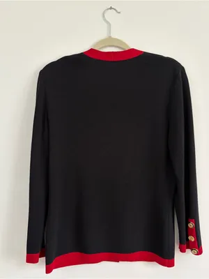 St. John Collection Knit Embossed Button Cardigan Sweater Size Medium thumbnail 7