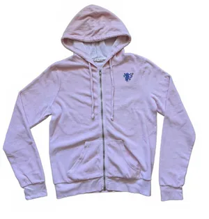 Roller Rabbit Disco Hoodie Zip Up Sweatshirt Velour Pink Women's Size Medium thumbnail 1