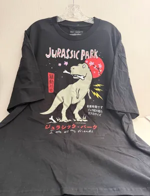 Riot Society Jurassic Park Dinosaur Black Graphic Tee thumbnail 1