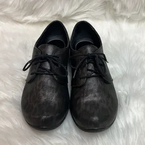 Dansko Black & Brown Leather Animal Print‎ Oxfords Size 38 7/7.5 B35 thumbnail 5