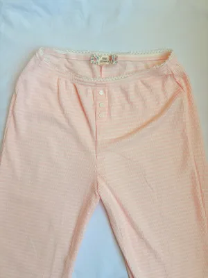 Pink Republic Y2K Pink Ribbed Flare Pajama Lounge Pants M thumbnail 10