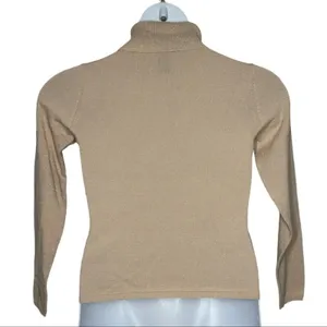 New York & Company Pink Rose Gold Glitter Turtleneck Sweater Small Y2K Fitted thumbnail 7