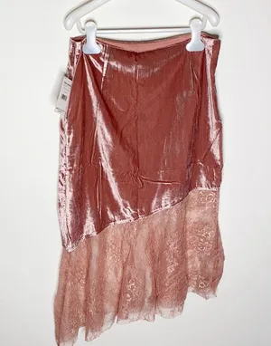 my Lacey velvet midi lace hem skirt thumbnail 2