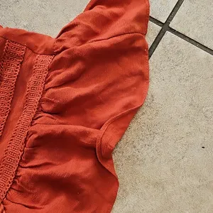 NWT Baltic Born Burnt Orange Maxi Flowy Vheck Dress Short Sleeve Sz 6 thumbnail 6