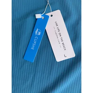 Cupshe Aylin Ribbed Asymmetrical Neck Bodysuit Blue Large NWT thumbnail 4