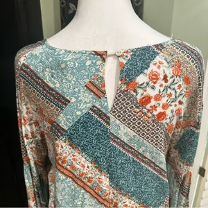 Anthropologie Jaase Blue Floral Long Sleeve Blouse – Size Medium thumbnail 8