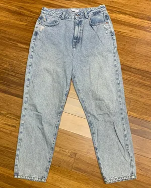 ZARA Women‎ Light Wash Distressed High Rise Straight Leg Jeans Size 10 Casual thumbnail 1