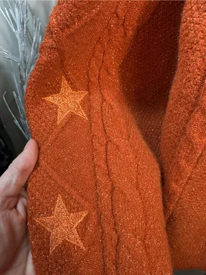 S150. Taylor Swift Rust Orange Metallic Knit Sweater thumbnail 4