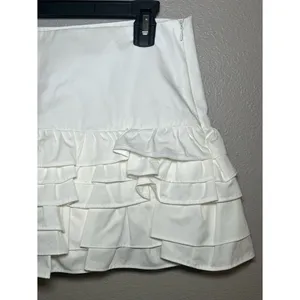 NEW Zara White Coquette Tiered Ruffle Mini Skort Skirt Women’s Size Medium thumbnail 7