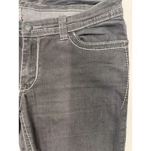 Seven For All Mankind Charcoal Bootcut Jeans Women's 14 White Stitching EUC thumbnail 4