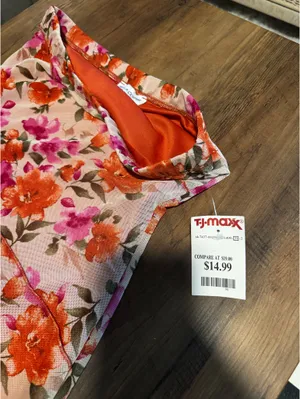 Floral Strapless Dress Pink Size M thumbnail 4