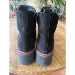 Antonio De Faria Suede Leather Chelsea Boots Platform Lug Sole Black Womens 6.5 thumbnail 4