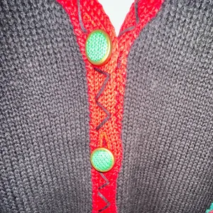 VINTAGE Ugly Christmas Tree Sweater Vest Lrg Holiday Grandma CottageCore Novelty thumbnail 6