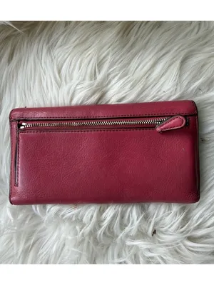 Coach Pink Leather Wallet with Zip Pocket thumbnail 3