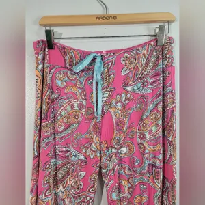 P.J. Salvage Women's pajama Paisley Print Pink Pants. Size L-G. As Is. thumbnail 2