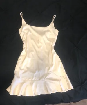 NWT White Cream Ivory Satin Mini Graduation Dress thumbnail 5