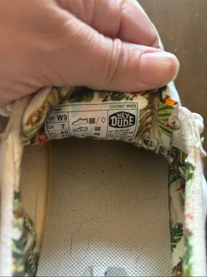 Hey Dude Women's Off-White Canvas Lace-Up Sneakers with Floral Lining thumbnail 2