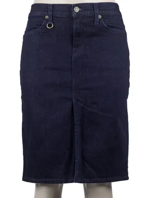 7 For All Mankind Denim Pencil Skirt Minimalist Capsule Wardrobe Y2K Utility thumbnail 1