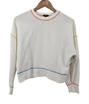 Rails Sweatshirt Womens XS Alice Cream Rainbow Stitch Contrast Seam EUC thumbnail 1