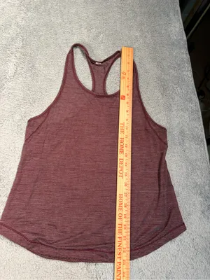 Lululemon Racerback Tank Top Burgundy Stripe thumbnail 3