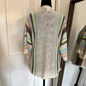 Love on a Hanger Open Cardigan Ivory Neon Women's Size Medium thumbnail 3