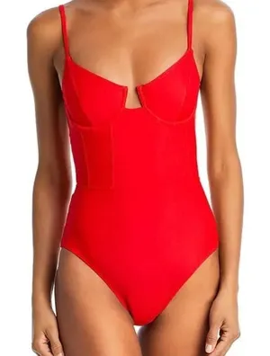 Solid & Striped RE/DONE The Veronica Underwire One Piece Swimsuit Ruby Red XS thumbnail 1