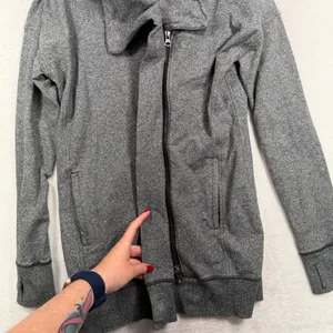 Lululemon 4 Wrap Up Jacket Heathered Gray Hoodie Wrapper French Terry Relaxed thumbnail 6