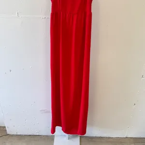 Monteau Los Angeles Red Maxi Dress XS Spaghetti Strap Cutout Back Smocked thumbnail 4