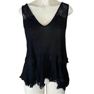 ✨Free People Lace Trapeze Black Sz Small Top✨ thumbnail 3
