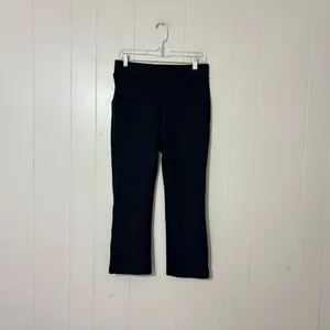 Quince Ultra Stretch Ponte Kick Flare Pants Navy Blue Pull On Work Pant Size M thumbnail 4