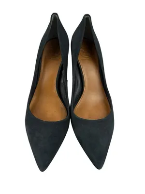 -Kate Spade Heels Womens Size 9.5M Dark Blue Suede Leather Quiet Luxury Acadamia thumbnail 2