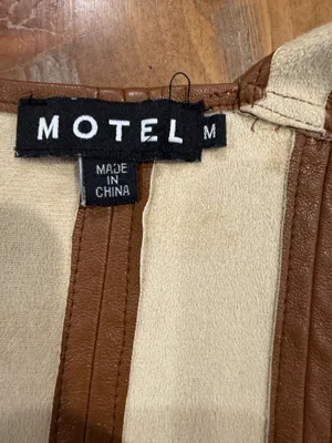Motel Rocks Wawi PU Faux Leather Crop Top Chocolate Brown Y2K Size M Edgy thumbnail 7