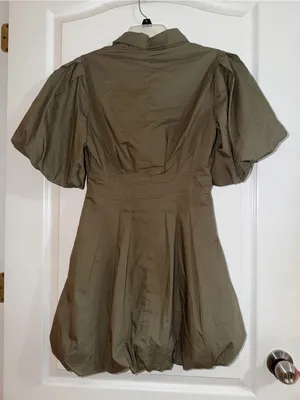 Karlie Olive Puff-Sleeve Mini Dress thumbnail 2