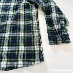 LL Bean Scotch Plaid Cotton Flannel Button Shirt Relaxed Fit 3X Green White thumbnail 5