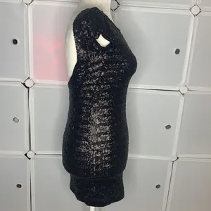 Free People Backstage Fever Black Sequin Mini Dress Size XXS thumbnail 12