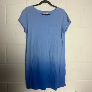 Vineyard Vines Blue Ombre Slub Knit T-Shirt Dress Short Sleeve Pocket Medium thumbnail 2