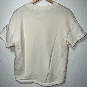 Madewell Airyterry V-Neck‎ Sweatshirt Tee Womens Size Large Cream thumbnail 2