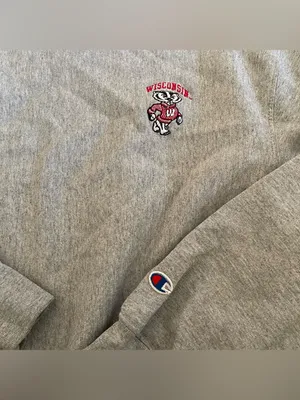 WI Badgers Crew Neck Gray thumbnail 2