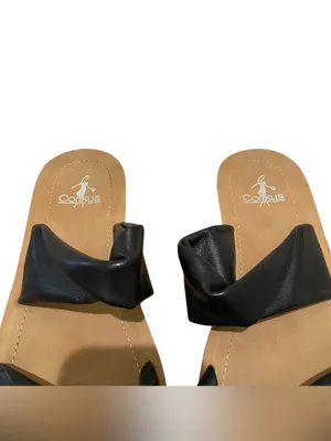 Corkys Twisted Double Strap Slide Sandals Black Womens Size 10 Casual Comfort thumbnail 4