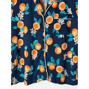 Joyspun Pajama Set Women Small Blue Orange Citrus Floral Print Short Sleepwear thumbnail 11