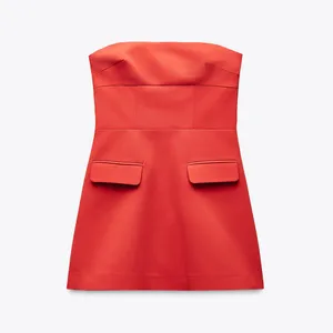 Zara Red Strapless Mini Dress thumbnail 5