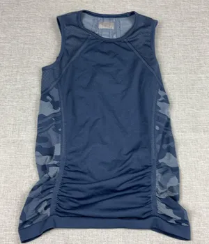 Athleta Tank Top Womens Small Blue Camouflage Jersey Breathable Moisture Wicking thumbnail 1