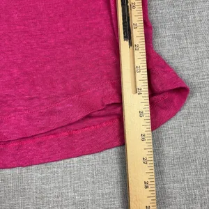 Lauren Ralph Lauren Linen Sweater Womens Large Pink Scoop Neck 3/4 Sleeve thumbnail 4